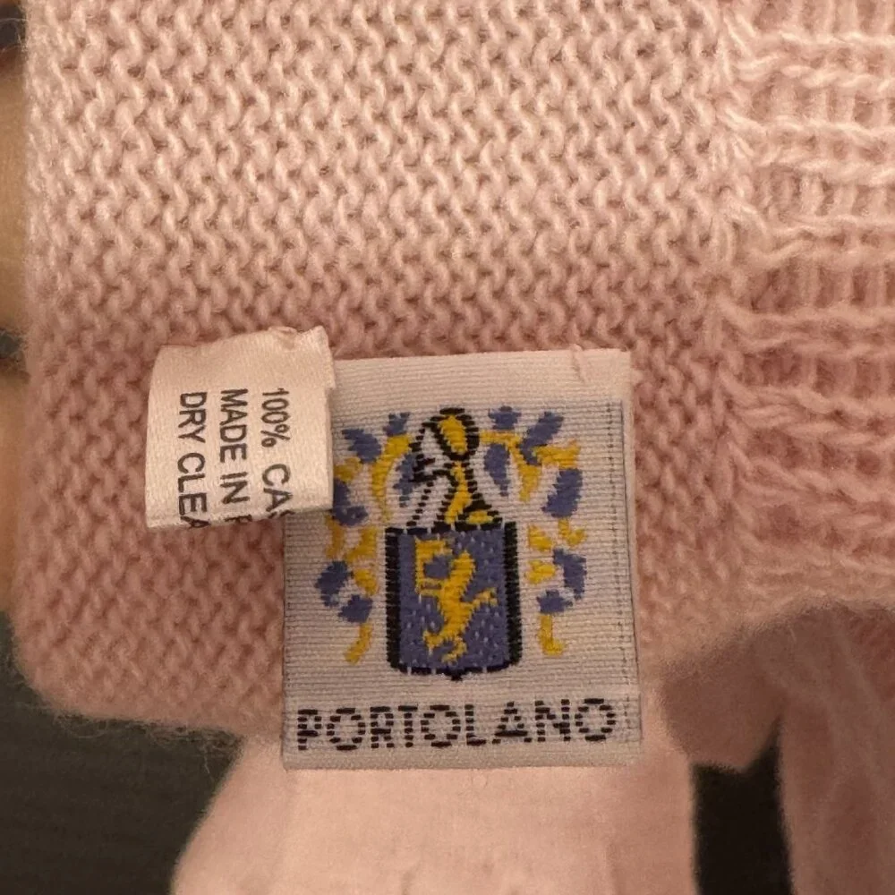 Vintage Portolano Womens Pink Knit Cashmere Gloves Stretch Fit Size 7